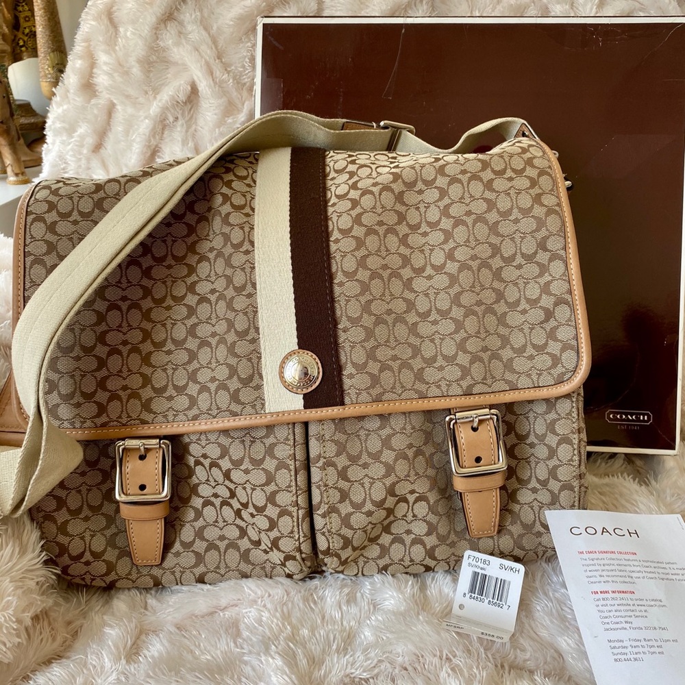 Excellent Coach Large Messenger Bag Brown F70183